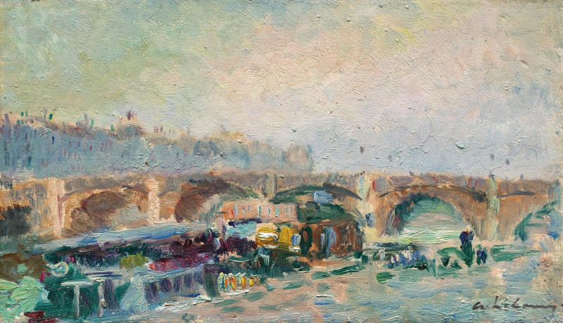 Le Pont de la Tournelle et le quai de Béthune reproduction of painting by Albert Lebourg. ALL GICLEE PRINTS