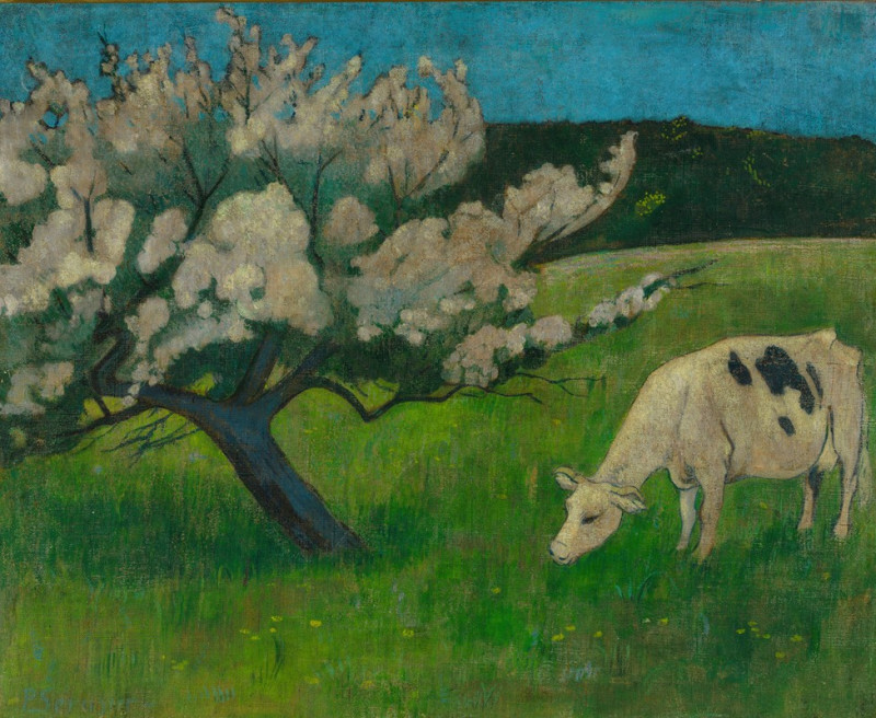 White cow (circa 1895) reproduction of painting by Paul Sérusier. ALL GICLEE PRINTS