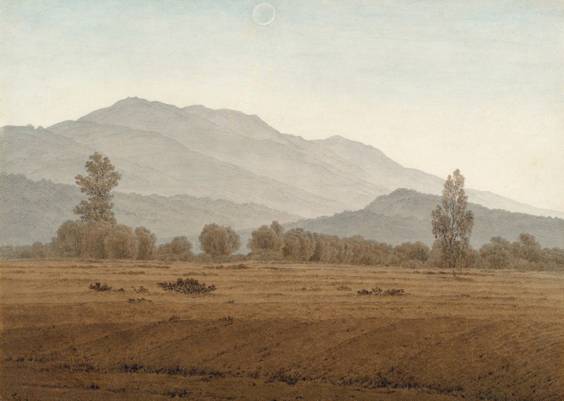 Neumond über dem Riesengebirge reproduction of painting by Caspar David Friedrich. ALL GICLEE PRINTS