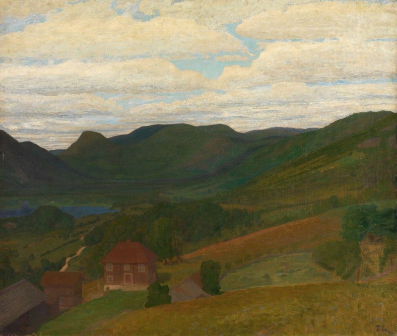 Thorvald Erichsen reprodukcija Landscape with an old Farm (1897), VISOS REPRODUKCIJOS , paveikslai, reprodukcijos internetu