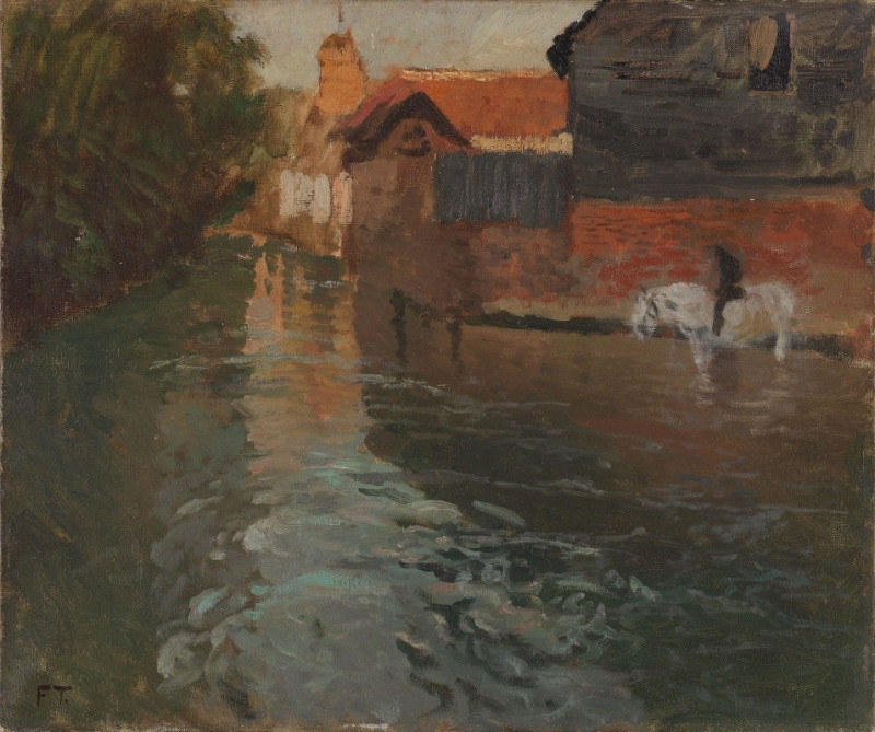 River in northern France (1898) reproduction of painting by Frits Thaulow. ALL GICLEE PRINTS