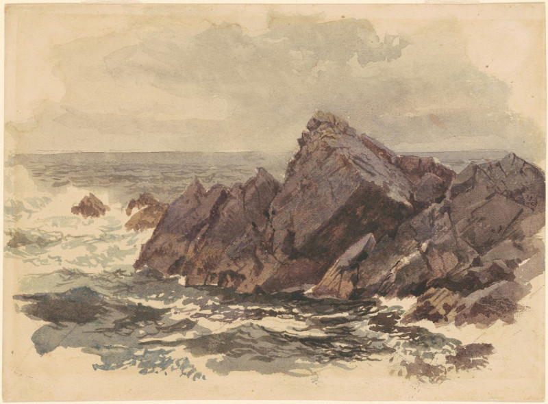 William Trost Richards reprodukcija Seascape with Rocks (c. 1890s), VISOS REPRODUKCIJOS , paveikslai, reprodukcijos internetu