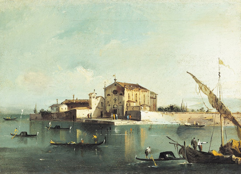 Vue de l’île de San Cristoforo di Murano reproduction of painting by Giacomo Guardi. ALL GICLEE PRINTS