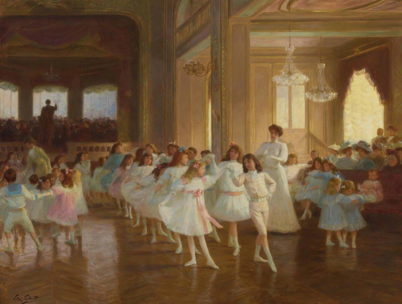 The Children’s Dance Recital At The Casino De Dieppe reproduction of painting by Victor Gabriel Gilbert. ALL GICLEE PRINTS