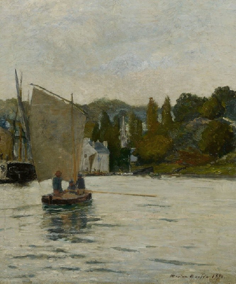 Retour De Pêche, Pont-Aven (1890) reproduction of painting by Maxime Maufra. ALL GICLEE PRINTS