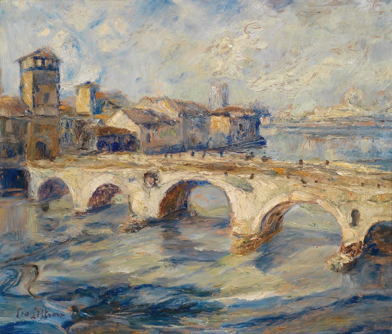 Ponte Pietra Verona reproduction of painting by Leontine von Littrow. ALL GICLEE PRINTS