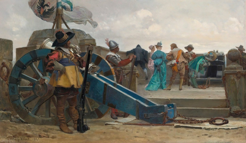 On The Ramparts (1867) reproduction of painting by Jehan Georges Vibert. ALL GICLEE PRINTS