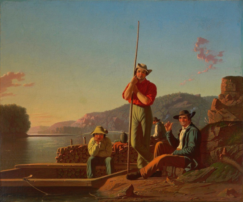 George Caleb Bingham reprodukcija The Wood-Boat (1850), VISOS REPRODUKCIJOS , paveikslai, reprodukcijos internetu