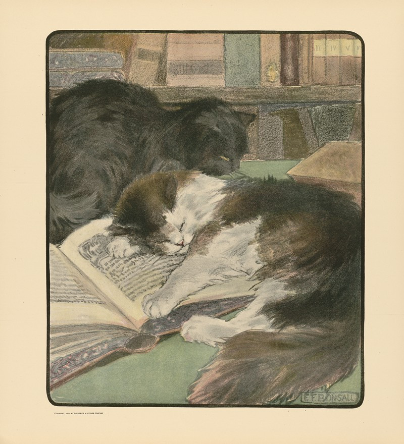 The book of the cat pl 4 (1903) reproduction of painting by Elizabeth Fearne Bonsall. ALL GICLEE PRINTS