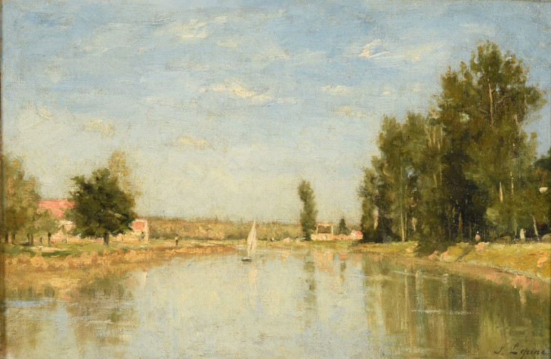 Les Bords de la Marne (1878) reproduction of painting by Stanislas Lépine. ALL GICLEE PRINTS