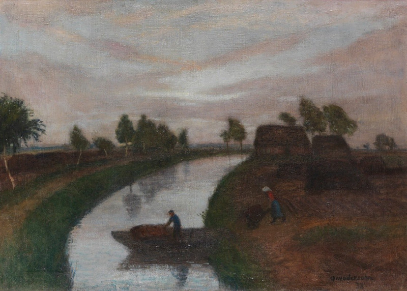 Sommerabend im Moor (1938) reproduction of painting by Otto Modersohn. ALL GICLEE PRINTS