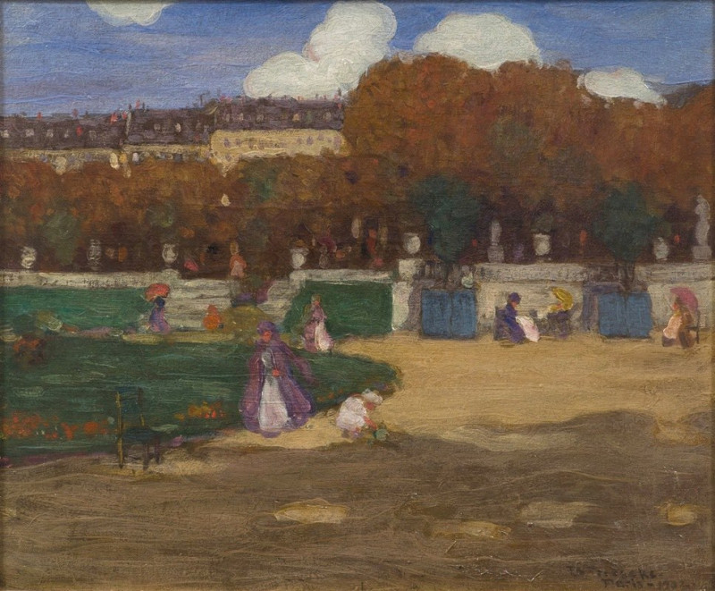 Luxembourg Gardens, Paris (1902) reproduction of painting by Frederick Carl Frieseke. ALL GICLEE PRINTS