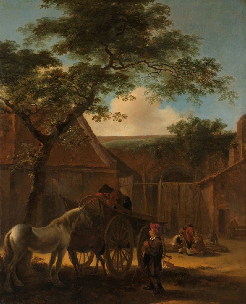 Farmyard (c. 1645 - c. 1650) reproduction of painting by Jan Both. ALL GICLEE PRINTS