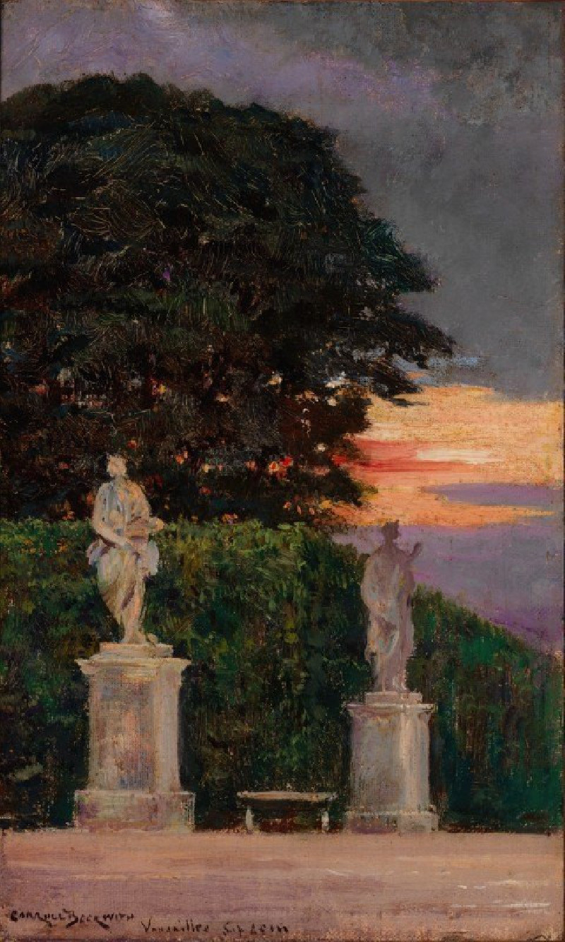 Corner of the Terrace, Versailles (1911) reproduction of painting by James Carroll Beckwith. ALL GICLEE PRINTS