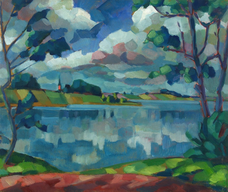 Saadjärv – Äksi kirik (1923 and 1924) reproduction of painting by Konrad Mägi. ALL GICLEE PRINTS