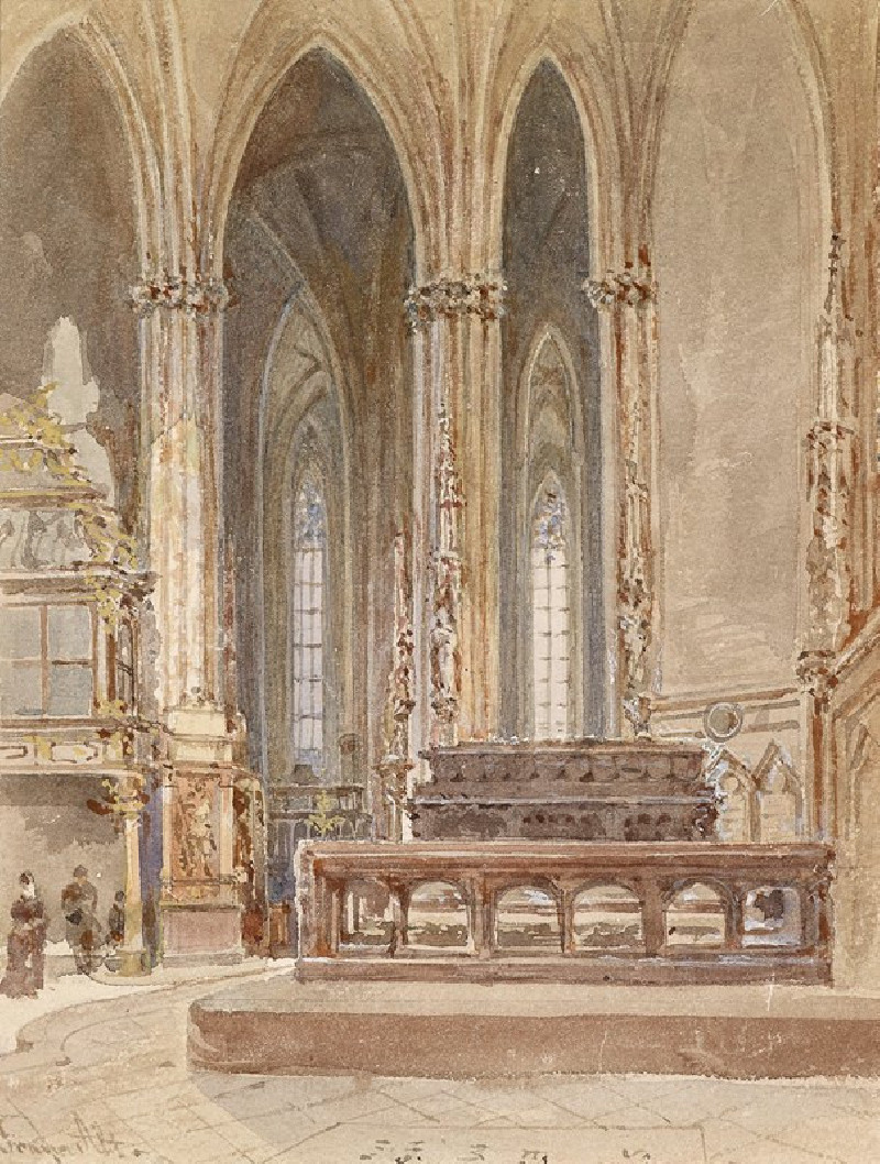 Stephansdom Denkmal Friedrich III reproduction of painting by Franz Alt. ALL GICLEE PRINTS