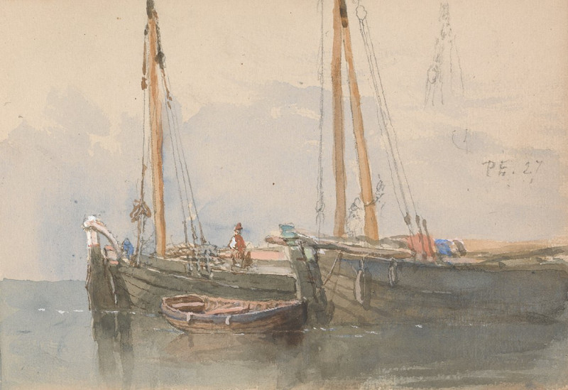 Three Boats (1863) reproduction of painting by Clarkson Stanfield. ALL GICLEE PRINTS