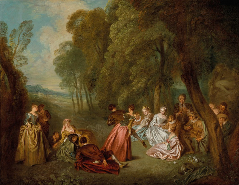 Les divertissements champêtres reproduction of painting by Jean-Baptiste Pater. ALL GICLEE PRINTS