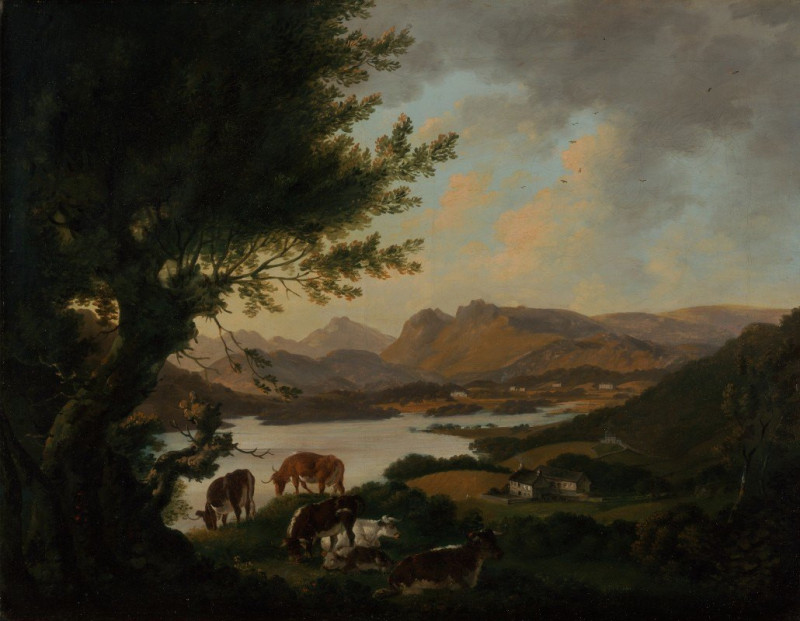 Lake Windermere (between 1801 and 1805) reproduction of painting by Julius Caesar Ibbetson. ALL GICLEE PRINTS