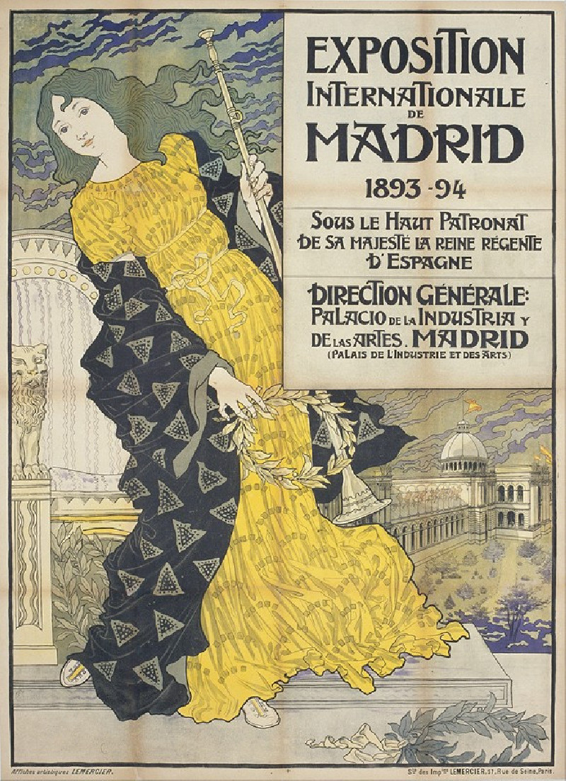 Eugène Grasset reprodukcija Exposition Internationale de Madrid (1893), VISOS REPRODUKCIJOS , paveikslai, reprodukcijos inter...