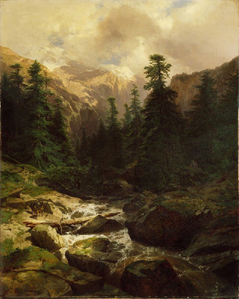 Alexandre Calame reprodukcija Souvenir of Rosenlaui, Switzerland (1860), VISOS REPRODUKCIJOS , paveikslai, reprodukcijos inte...