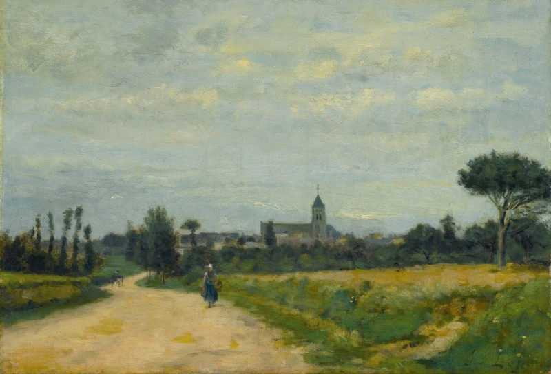 Stanislas Lépine reprodukcija Le Village D’ouistreham (circa 1875-80), VISOS REPRODUKCIJOS , paveikslai, reprodukcijos internetu