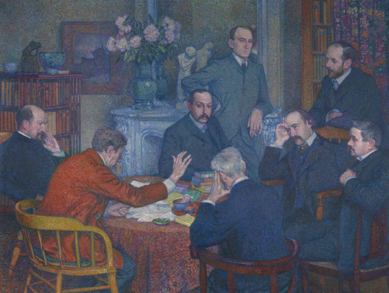 The Lecture by Emile Verhaeren (1903) reproduction of painting by Theo van Rysselberghe. ALL GICLEE PRINTS