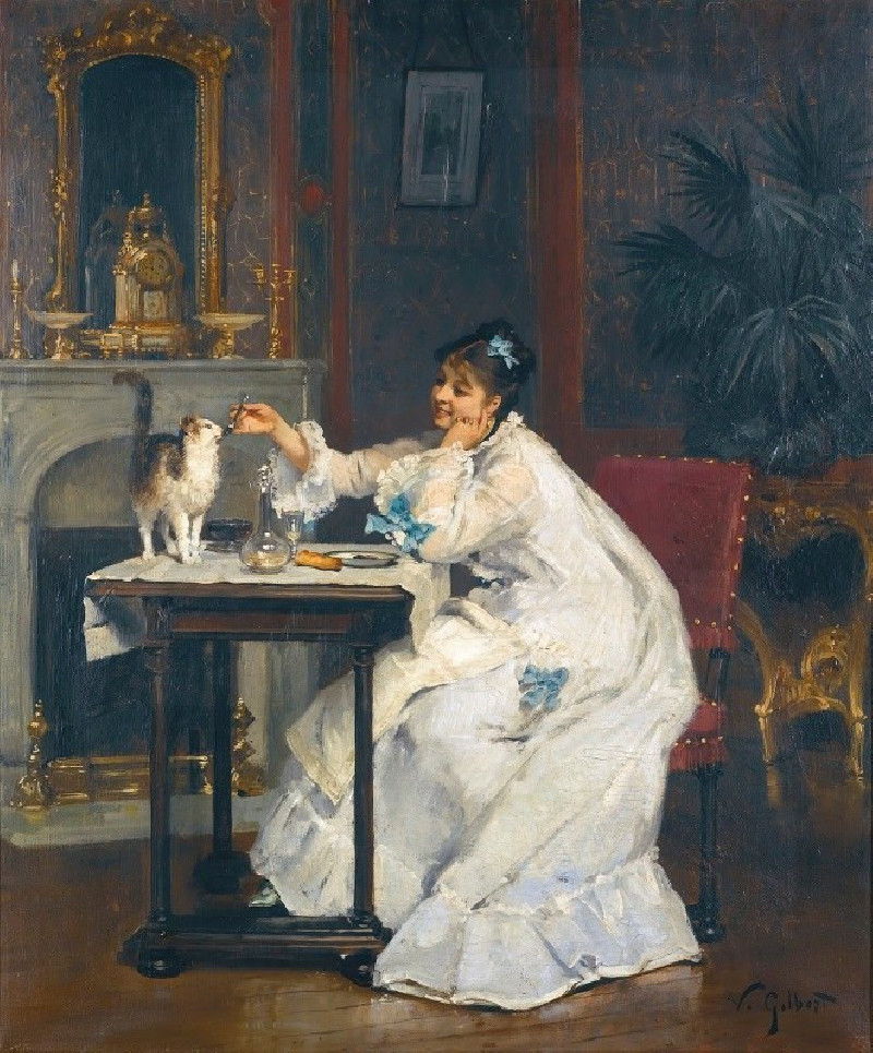 Un repas à deux reproduction of painting by Victor Gabriel Gilbert. ALL GICLEE PRINTS