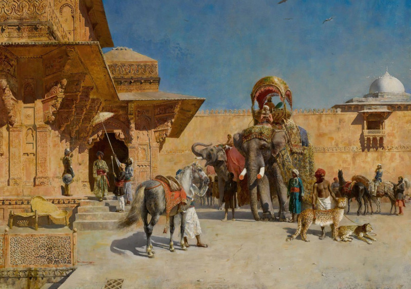 Departure For The Hunt reproduction of painting by Edwin Lord Weeks. ALL GICLEE PRINTS