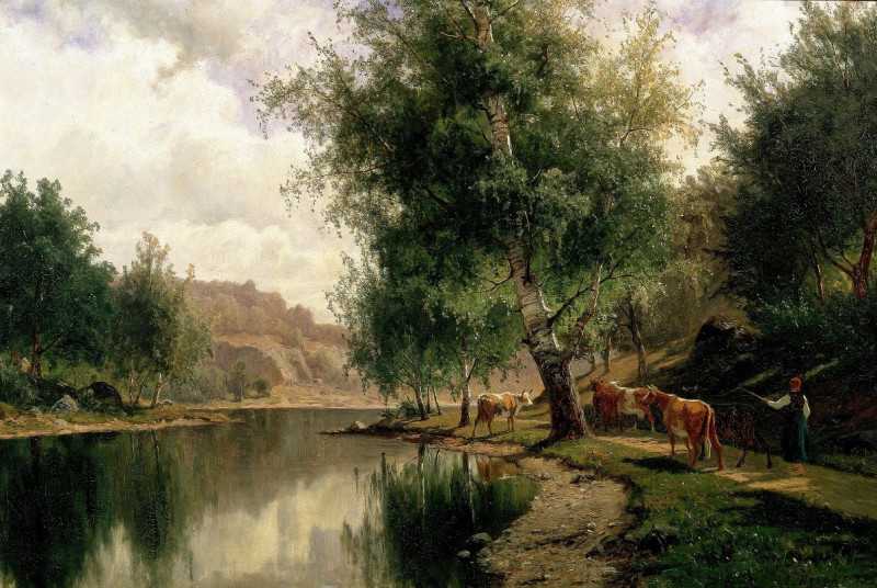 Summer Landscape (1873) reproduction of painting by Edvard Bergh. ALL GICLEE PRINTS