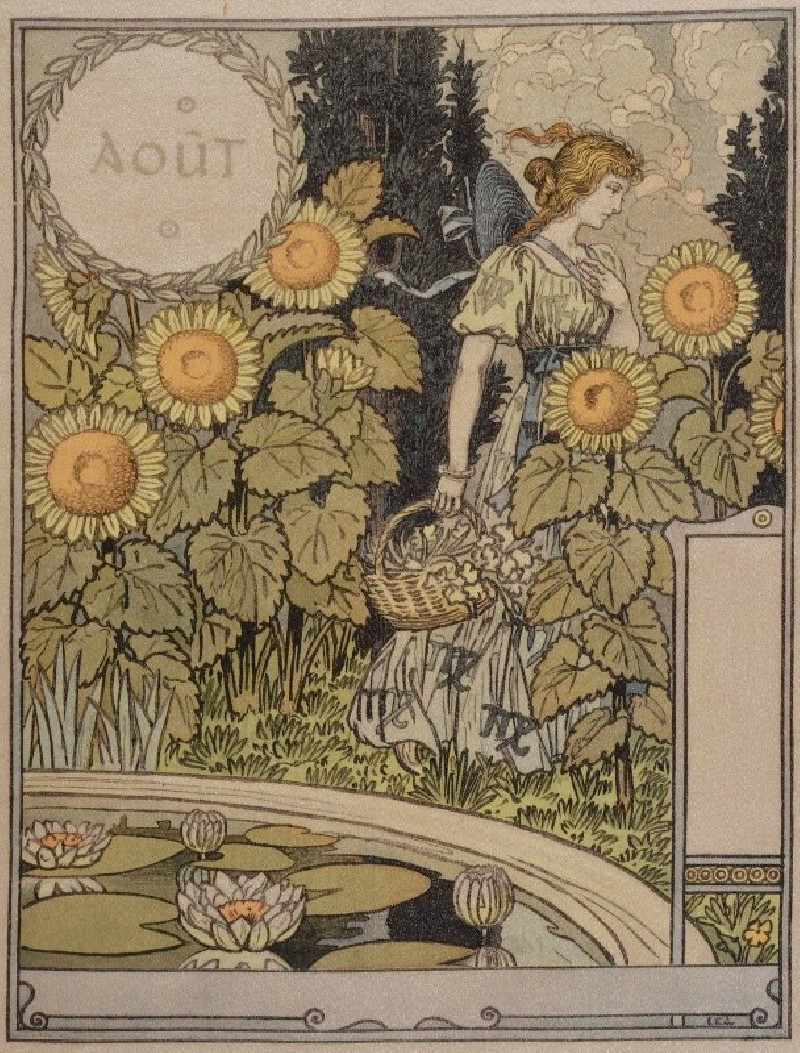 Août (1896-1898) reproduction of painting by Eugène Grasset. ALL GICLEE PRINTS