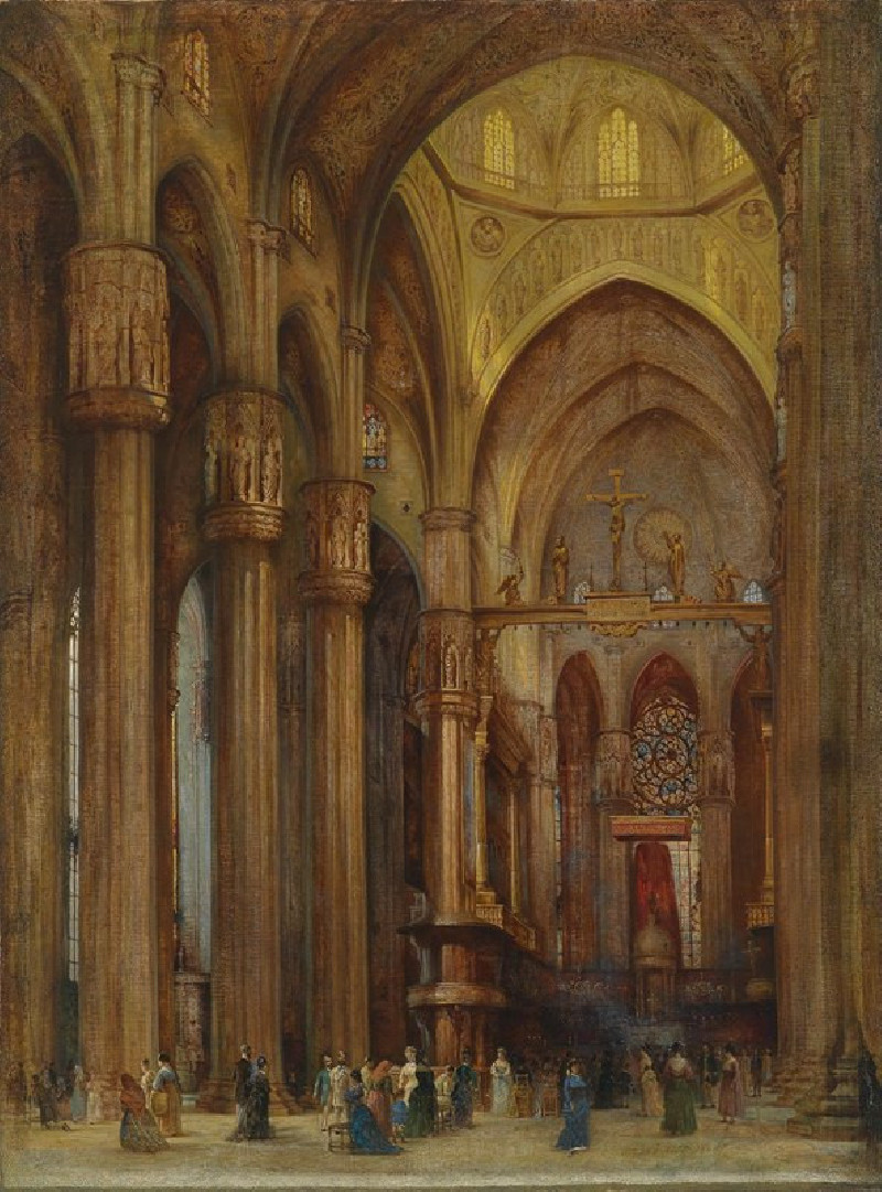 Blick in den Mailänder Dom (1846) reproduction of painting by Franz Alt. ALL GICLEE PRINTS