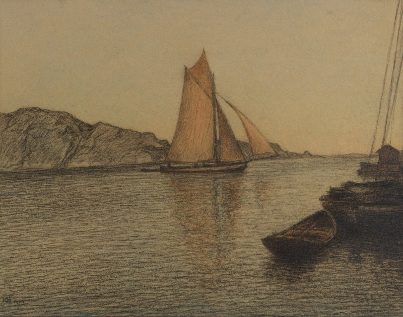 Sailors in the Strait (1904) reproduction of painting by Karl Nordström. ALL GICLEE PRINTS