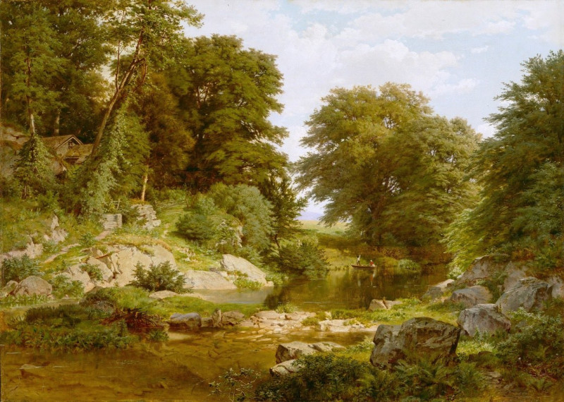 Woodland Brook (1861) reproduction of painting by William Trost Richards. ALL GICLEE PRINTS