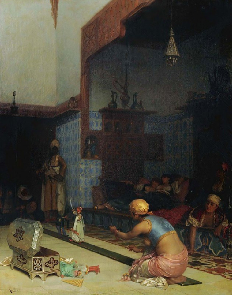 Marionettes In The Harem reproduction of painting by Theodoros Ralli. ALL GICLEE PRINTS