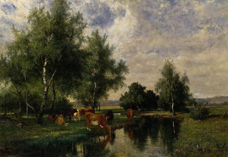 Summer Landscape in Blekinge (1877) reproduction of painting by Edvard Bergh. ALL GICLEE PRINTS