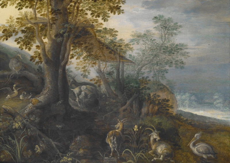 Landscape with Animals (1610) reproduction of painting by Roelant Savery. ALL GICLEE PRINTS