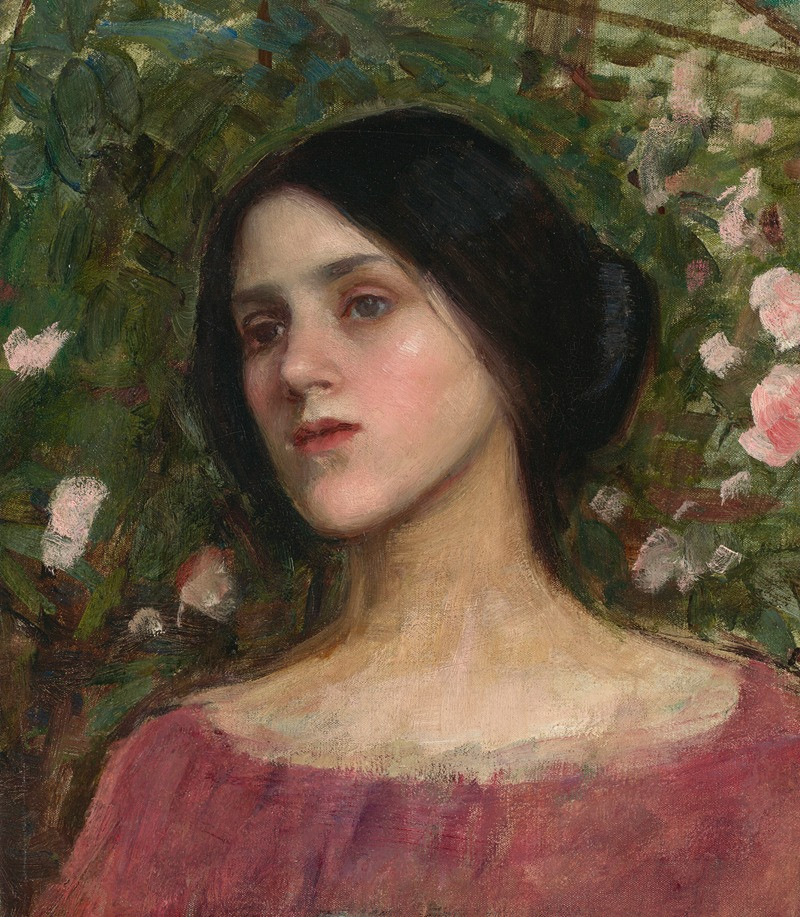 John William Waterhouse reprodukcija The Rose Bower (circa 1910), VISOS REPRODUKCIJOS , paveikslai, reprodukcijos internetu