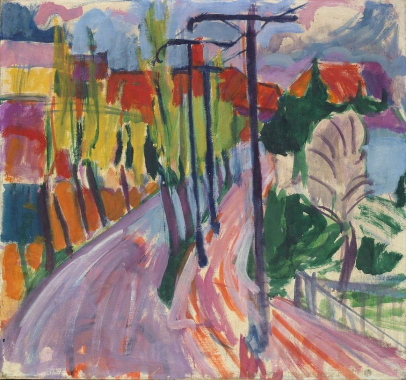 Road with Trees (near the Freidorf) (1927) reproduction of painting by Hermann Scherer. ALL GICLEE PRINTS