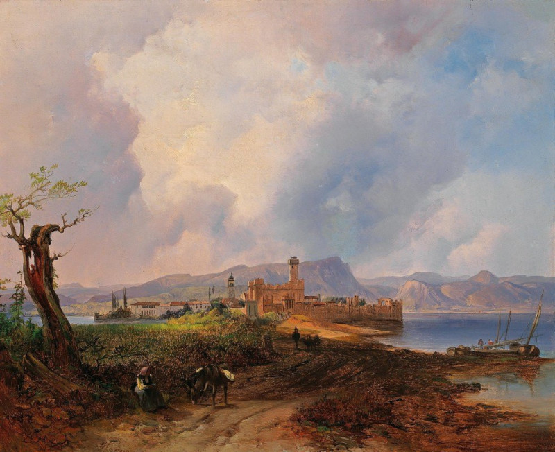 Sirmione reproduction of painting by Anton Hansch. ALL GICLEE PRINTS