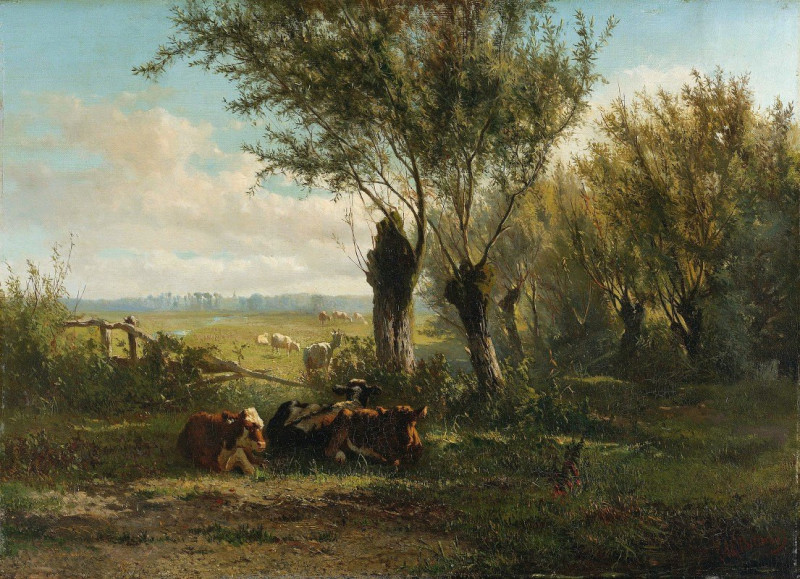 Meadow near Oosterbeek (1860) reproduction of painting by Gerard Bilders. ALL GICLEE PRINTS