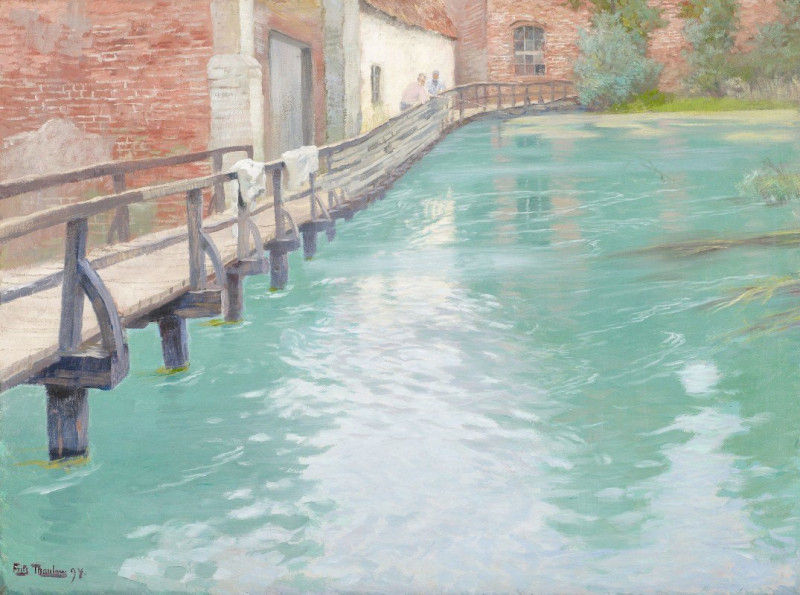 The Mills at Montreuil-sur-Mer, Normandy (1891) reproduction of painting by Frits Thaulow. ALL GICLEE PRINTS