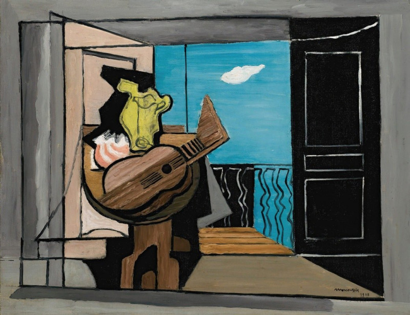 Intérieur Au Balcon ( 1928) reproduction of painting by Louis Marcoussis. ALL GICLEE PRINTS