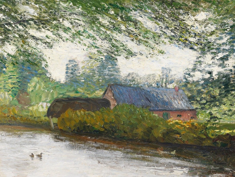 Otto Modersohn reprodukcija Enten auf der Wümme (1910), VISOS REPRODUKCIJOS , paveikslai, reprodukcijos internetu