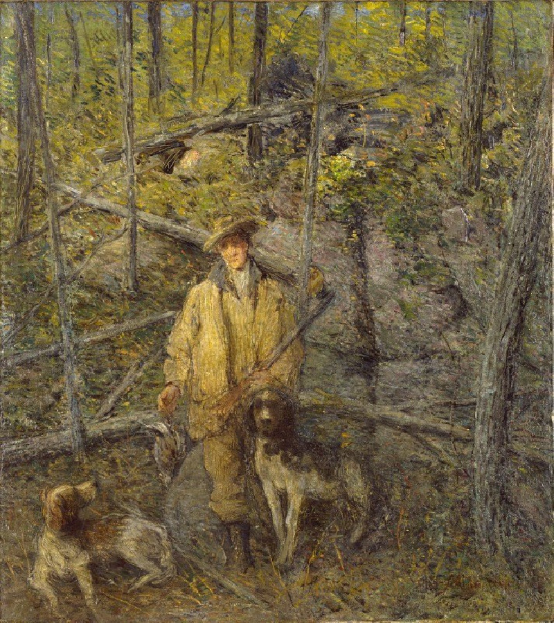 Julian Alden Weir reprodukcija Hunter and Dogs (1912), VISOS REPRODUKCIJOS , paveikslai, reprodukcijos internetu