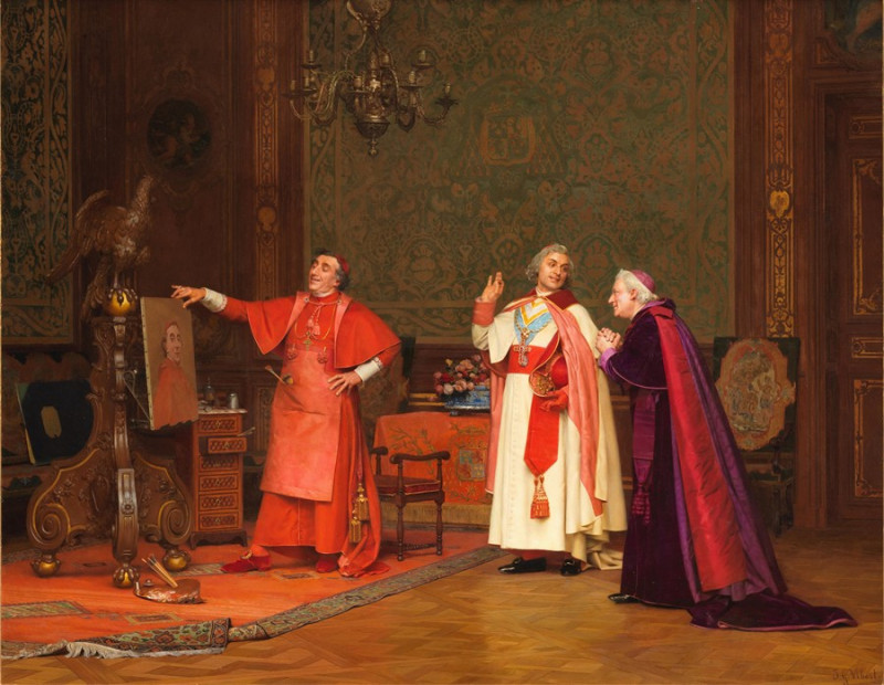 Painted by himself reproduction of painting by Jehan Georges Vibert. ALL GICLEE PRINTS