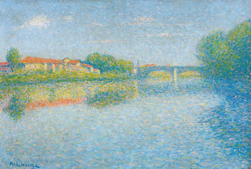 La Garonne À Toulouse (circa 1920s) reproduction of painting by Achille Laugé. ALL GICLEE PRINTS