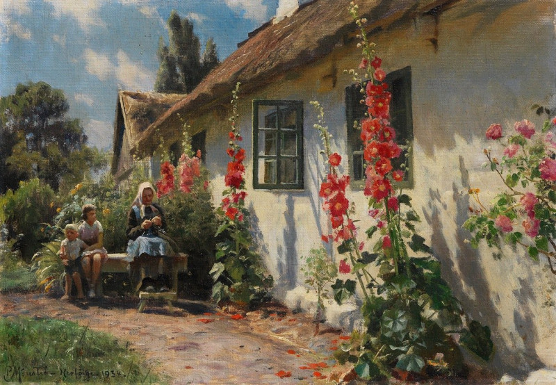 Sommertag in Herfølge (1934) reproduction of painting by Peder Mørk Mønsted. ALL GICLEE PRINTS