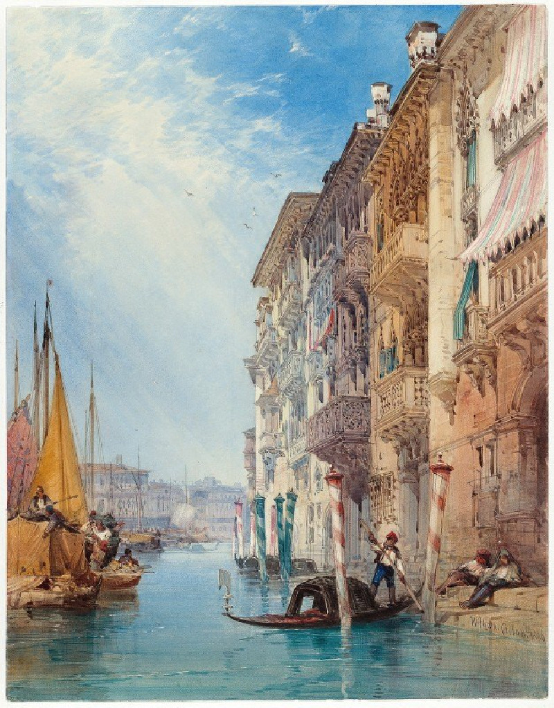 A Gondola on the Grand Canal, Venice (1866) reproduction of painting by William Callow. ALL GICLEE PRINTS