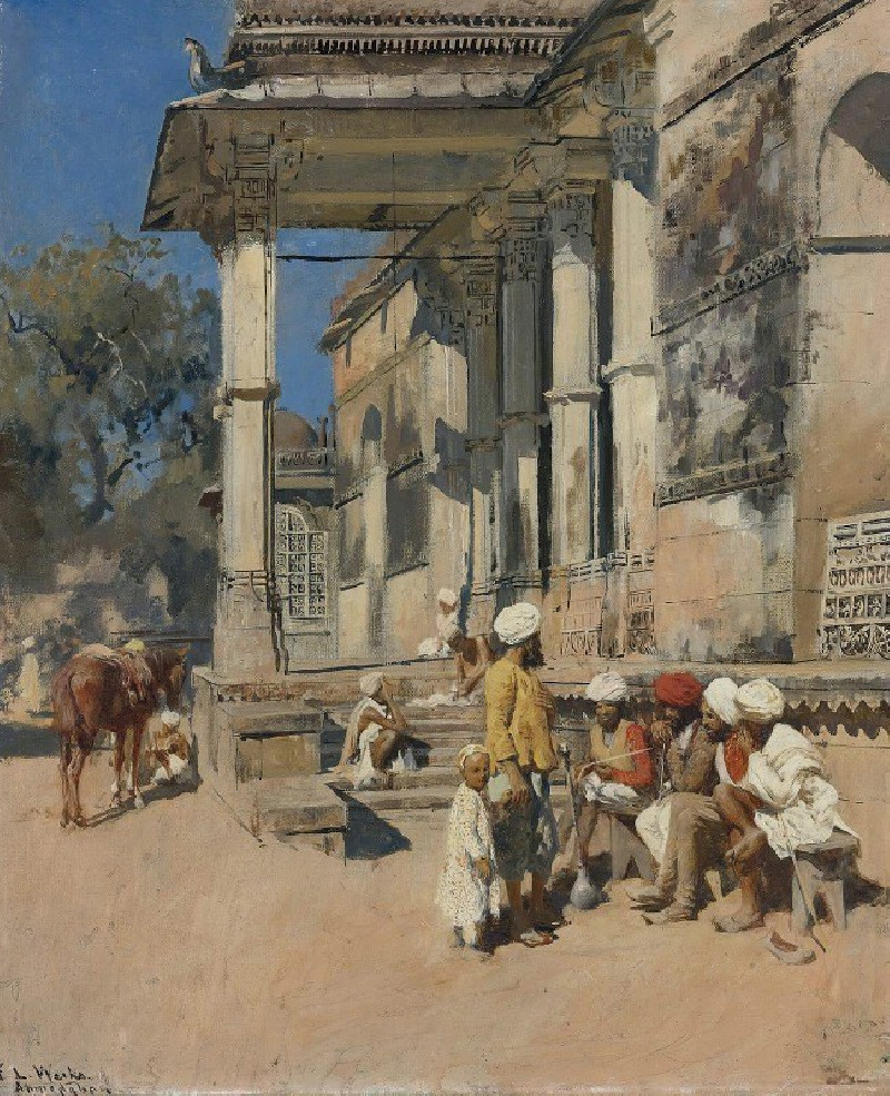 Portico Of A Mosque, Ahmedabad reproduction of painting by Edwin Lord Weeks. ALL GICLEE PRINTS